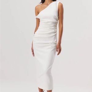 Misha ALASKA OFF SHOULDER MIDI DRESS NWOT